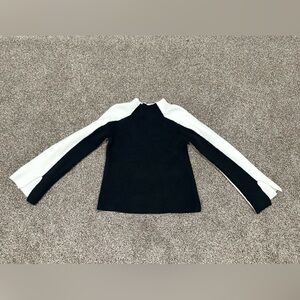 DKNY Black & White Colorblock Ribbed Sweater Size Small
